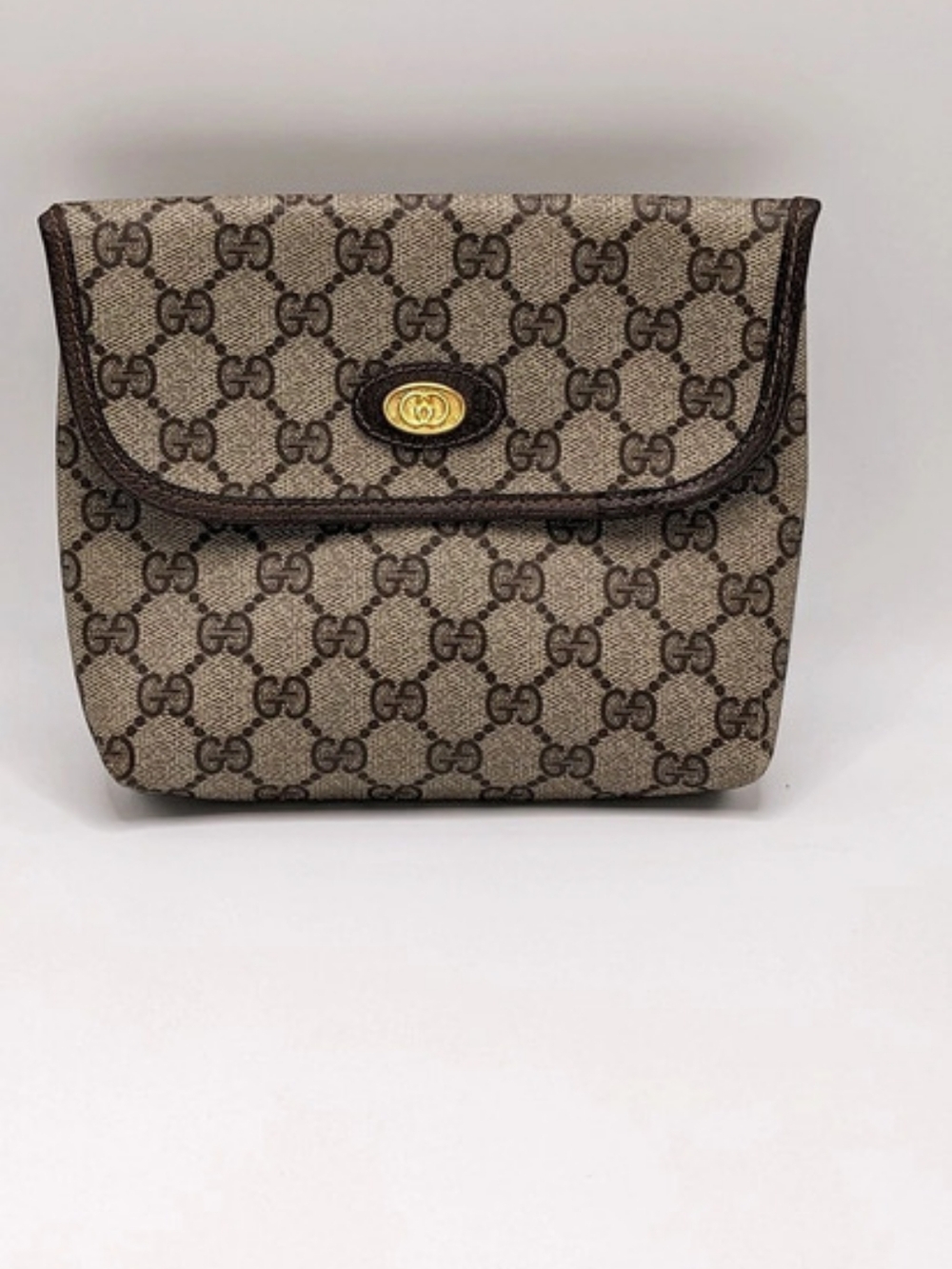 Vintage Gucci GG Monogram Flap Pouch / Clutch